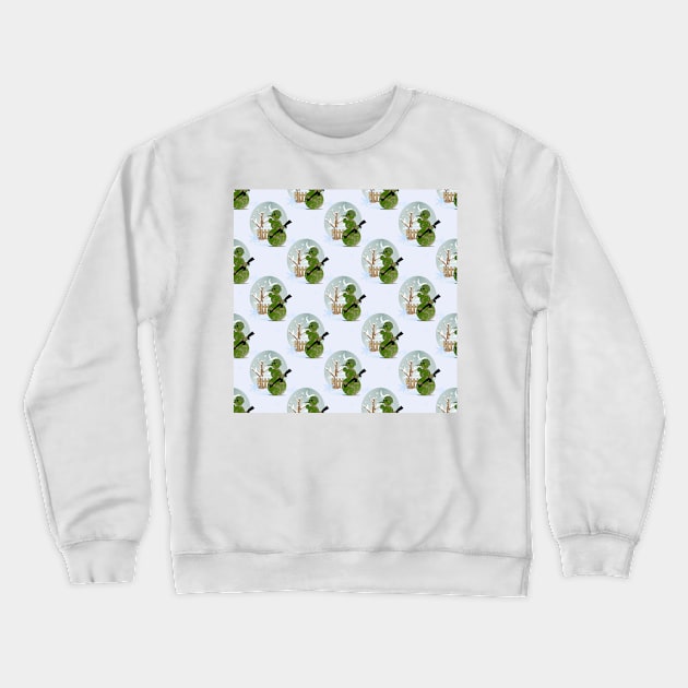 camo snowman christmas Crewneck Sweatshirt by gossiprag